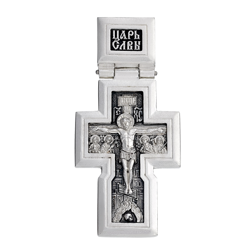Крест из серебра/Чернение/С подвижным ухом/10заповедей