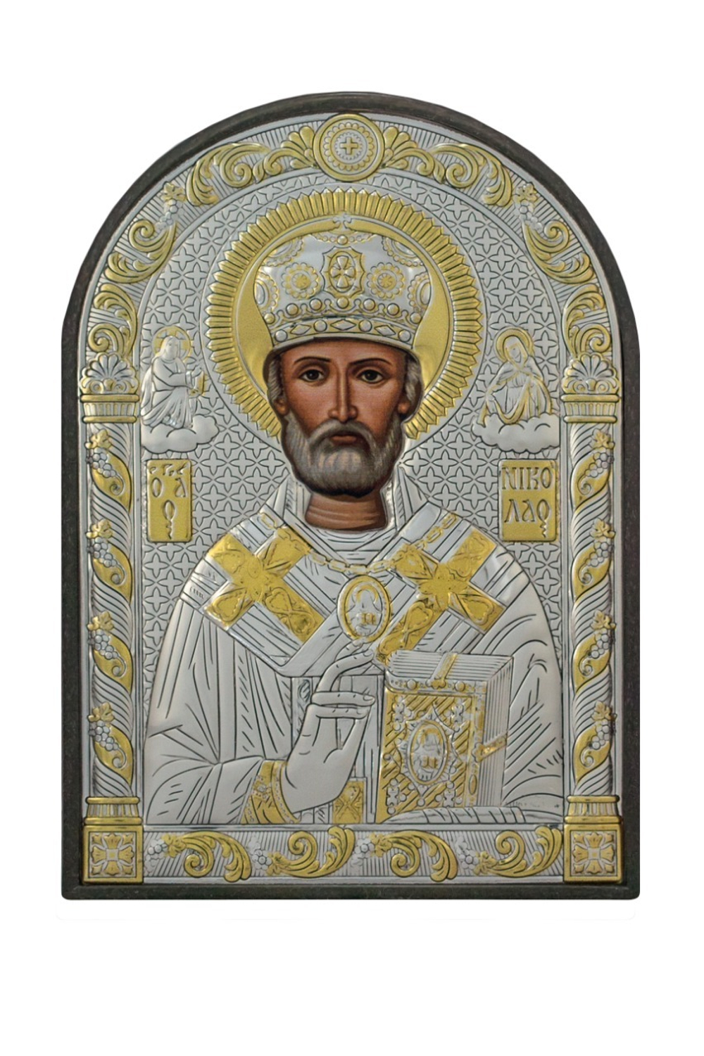 Николай Чудотворец, икона арочная, пластик 96х138