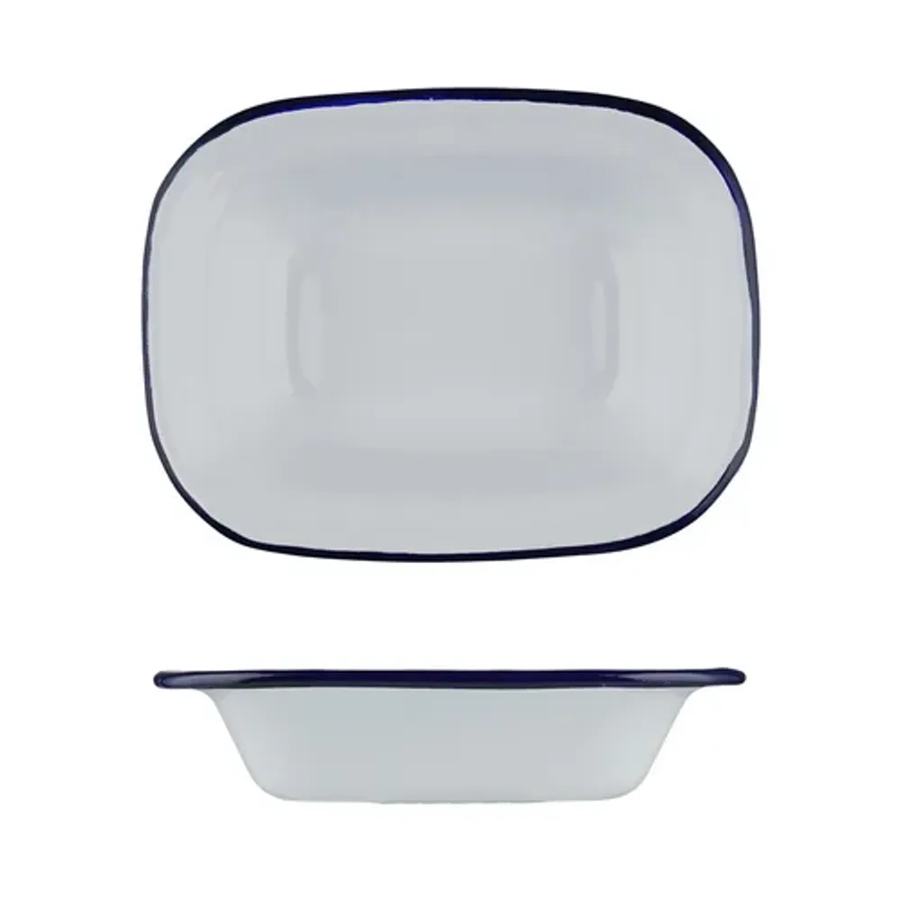 Блюдо для подачи 16*12 см h4 см 250 мл Blue Rim эмалированая сталь SUNNEX [1]