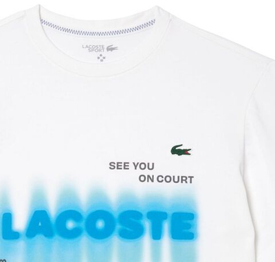 Мужская теннисная футболка Lacoste x Daniil Medvedev T-Shirt - белый