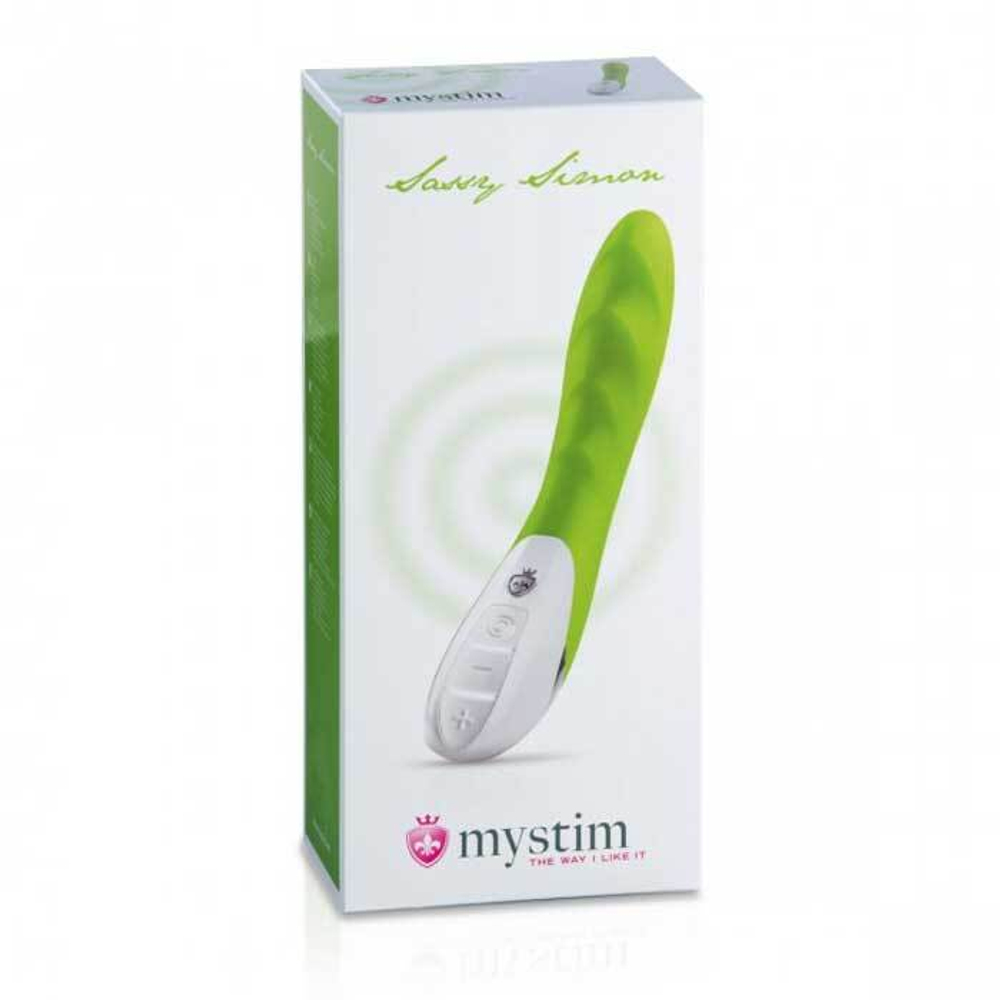 Вибратор Mystim цвета лайма Sassy Simon - 27 см. (Цвет: лаймовый)