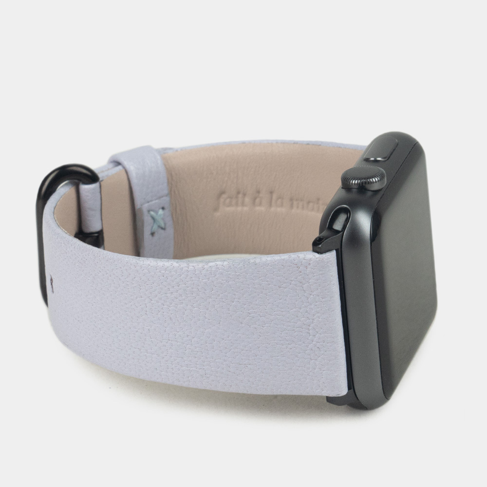 Ремешок для Apple Watch 44/45/46 mm из кожи козы, сиреневого цвета