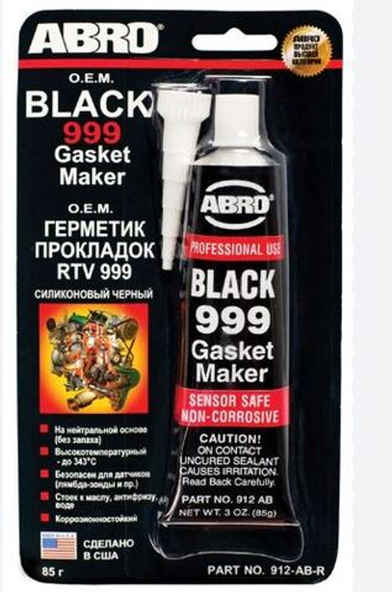 Герметик силиконовый Abro ЧЕРНЫЙ (999) (85г/12шт)