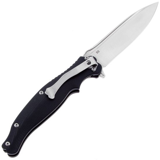 Складной нож Reptilian Вояж-02 черный c клинком из стали D2, рукоять G10