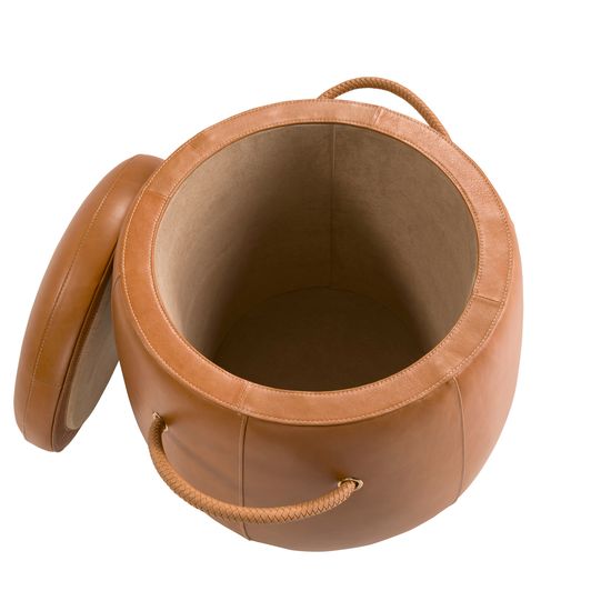 Пуф из кожи цвета Camel 5172