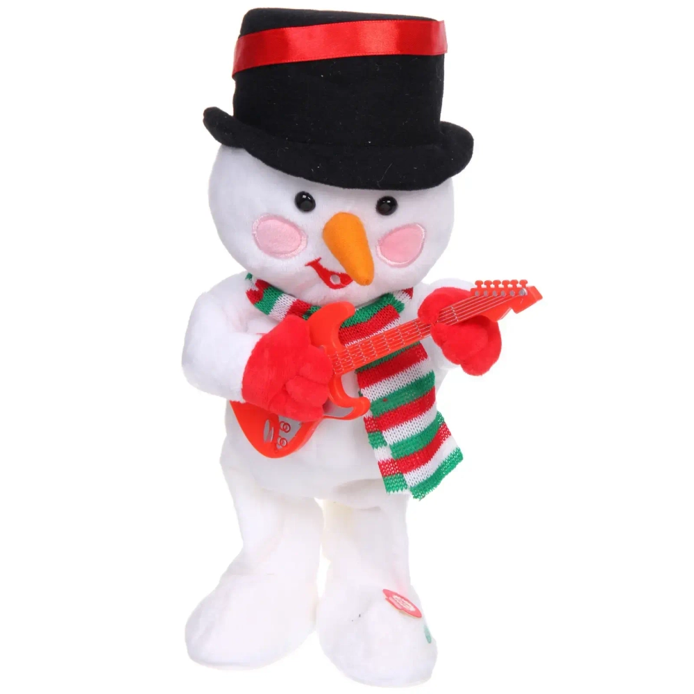 Музыкальная игрушка «Новогодний снеговик с гитарой» 14,5*20*40 см