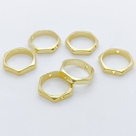Коннектор-рамка, цвет золото, размер 12 мм, внутренний диаметр 10 мм, цена за 1 шт