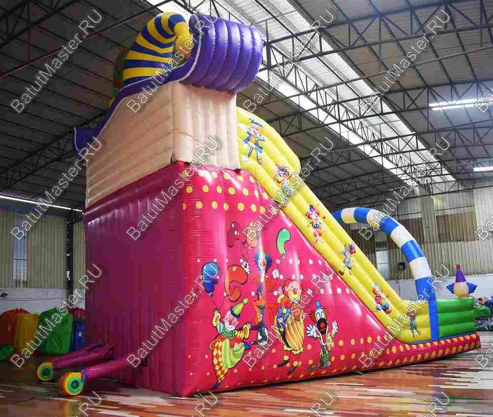 Надувной батут-горка "Шут", 10*5*9 м