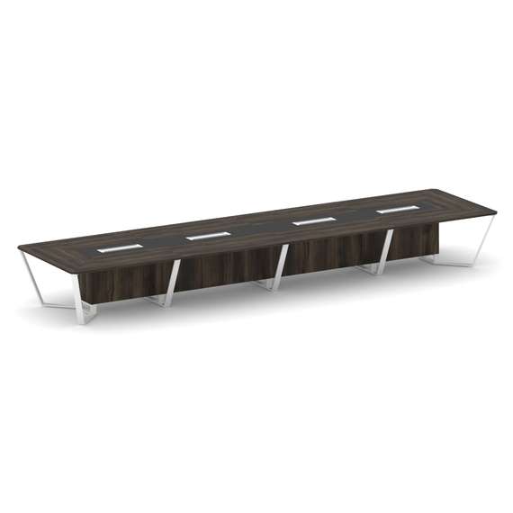 Steel Meet Стол переговорный прямоугольный KM-PR.B.SP-20 Дуб Мали/Графит Глянец/Металл Белый 6400*16