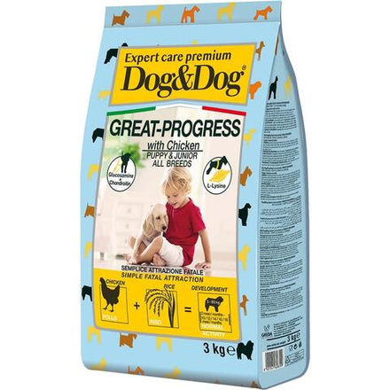 Сухой корм Dog&Dog Expert Premium Great-Progress с курицей для щенков 3 кг