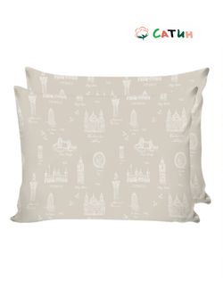 Постельное белье Milky Garden "Foggy Albion" семейное  Наволочка 50х70 см 2 шт  Простынь  240х215 см  Пододеяльник 145х215 см(2шт)