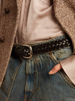 Women's belt in black leather