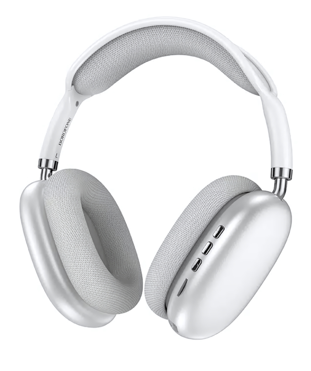 Bluetooth - гарнитура Borofone BO22, накладные, BT5.3, 400mAh Silver