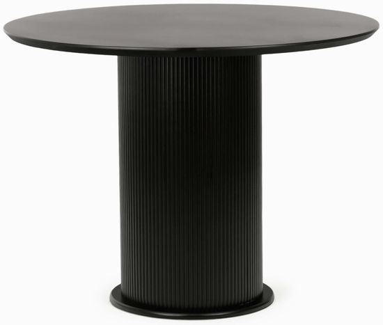 Обеденный круглый стол Lona черного цвета , 100 см, ножка металл, столешница меламин