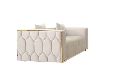 Диван Garda Decor Берн (Bern) двухместный, велюр бежевый 194*96*69 см