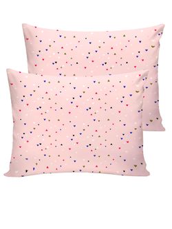 Постельное белье перкаль Сказка "Сердечки" 2-спальное Наволочка 50х70 см 2 шт Простынь на резинке 160x200 см Пододеяльник 175x215 см