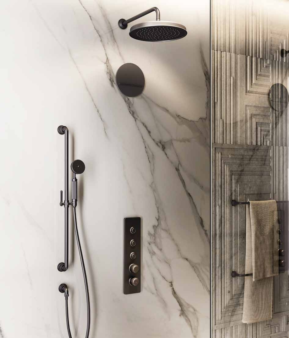 Излив Gessi Cascata Ø207 мм, каскадный, для смесителя удаленного управления, цвет Black Metal Brushed PVD