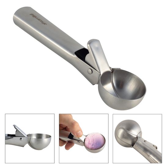 Ложка для мороженого Kamille KM 8859 (18,5х5 см) из нержавеющей стали с выталкивателем