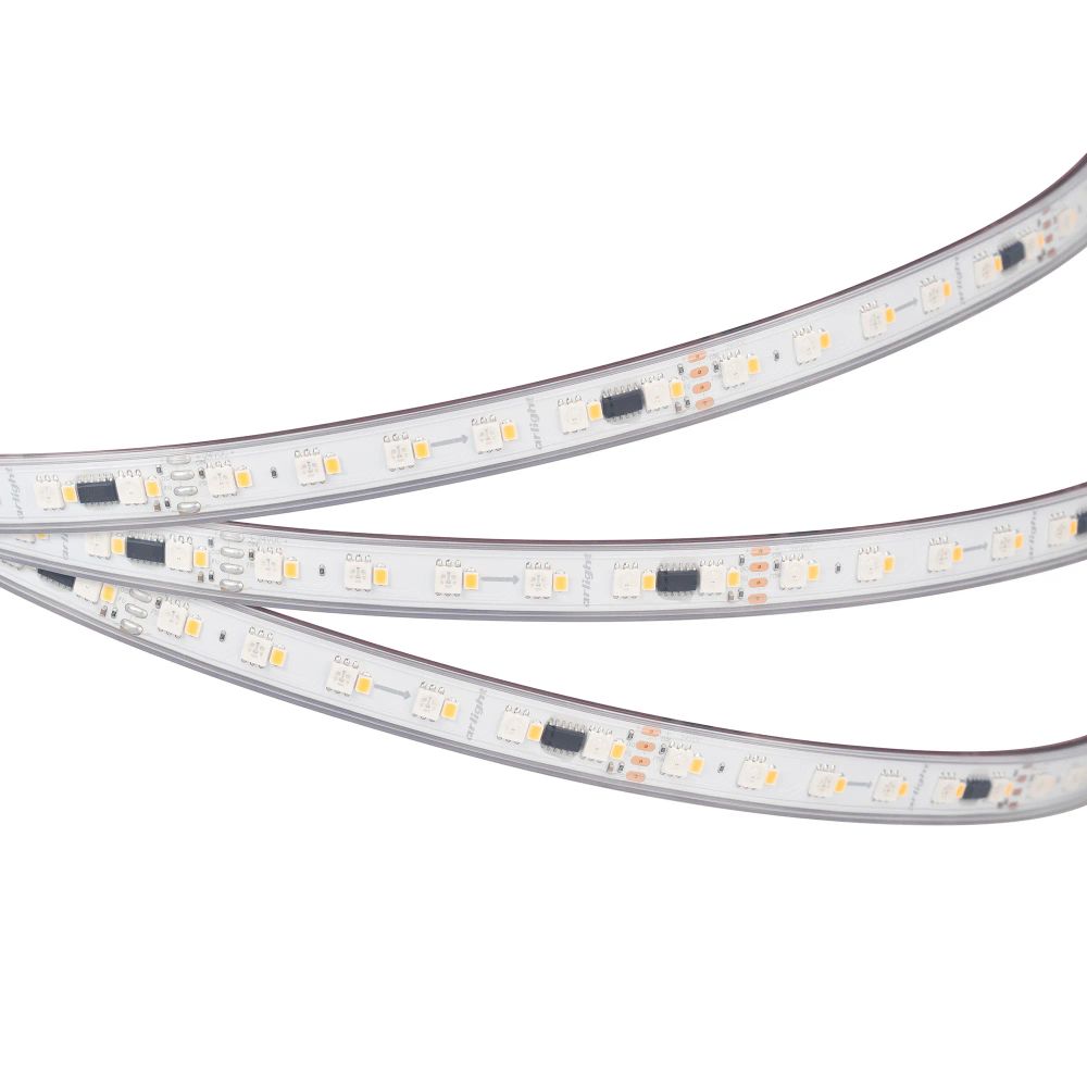 Светодиодная лента герметичная SPI-P-BA120-14mm 24V RGBW-Day-PX6-BPT (16 W/m, IP66, 5060/2835, 5m) (Arlight, бегущий огонь) 040623