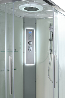 Душевая кабина AvaCan (АваКан) K2810LED с низким поддоном, с ГМ, с электрикой и LED освещением, 100х80х220