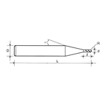 Микрофреза сферическая твердосплавная 0,9 мм VM2BKB-009 65HRC