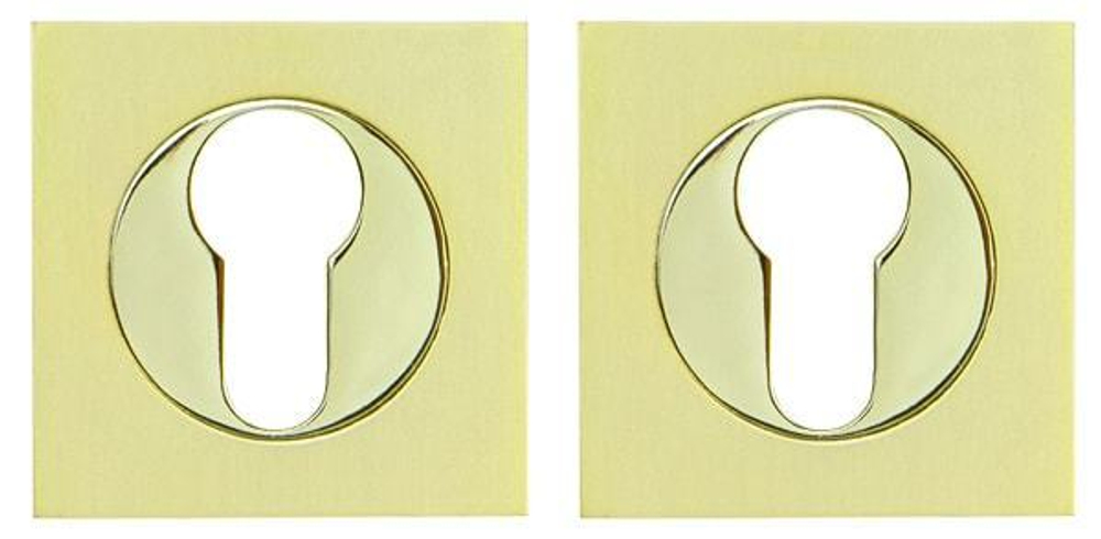 [ТОВАРА НЕТ В НАЛИЧИИ] Накладка на цилиндр Фуаро ET KM SG/GP-4, цвет золото матовое/золото (гарантия - 12 месяцев)