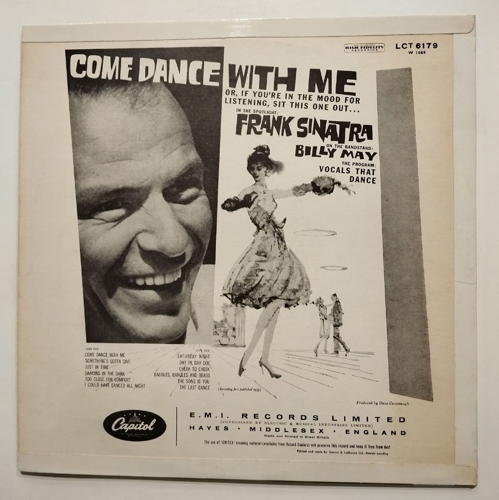 Винтажная виниловая пластинка LP Frank Sinatra With Billy May And His Orchestra Come Dance With Me (UK 1959)