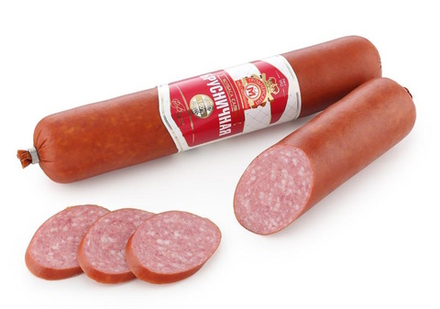 Колбаса варено-копченая "Салями Брусничная" Гродненский МК