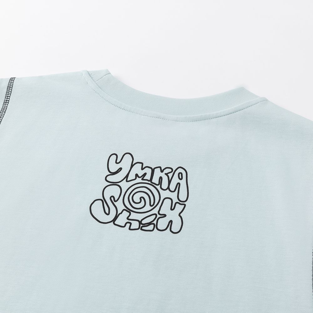 Майка Ymkashix face flower голубая