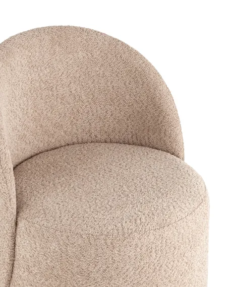 Крутящийся пуф со спинкой Loreen,  букле капучино