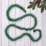 Мишура 2 м 7 см «Фонарик снежный», Зеленый/белый