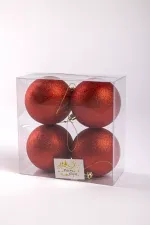 Набор новогодних шаров (4 шт) - глиттер