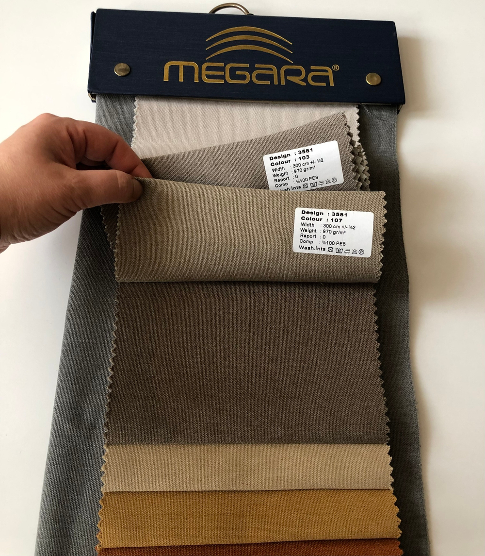 Портьерная ткань dimout фактурный Megara арт. 3581 (высота 300 см, Турция)
