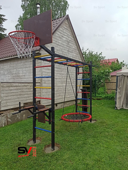 Монтаж уличной шведской стенки Sv Sport Рукоход (4 вертикальных столба)