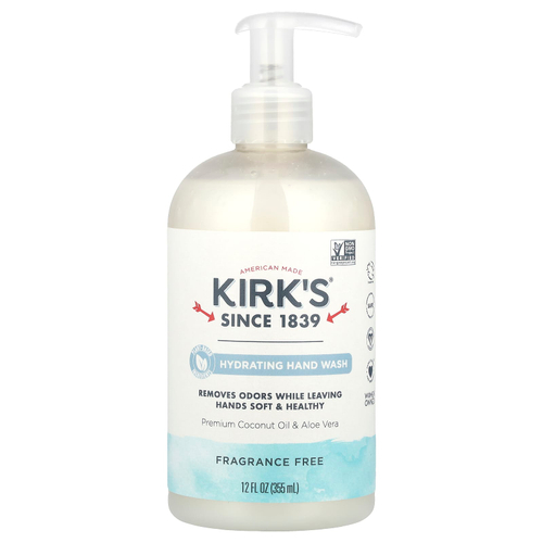Kirk's, Увлажняющее мыло для рук, без отдушек, 355 мл (12 жидк. Унций)