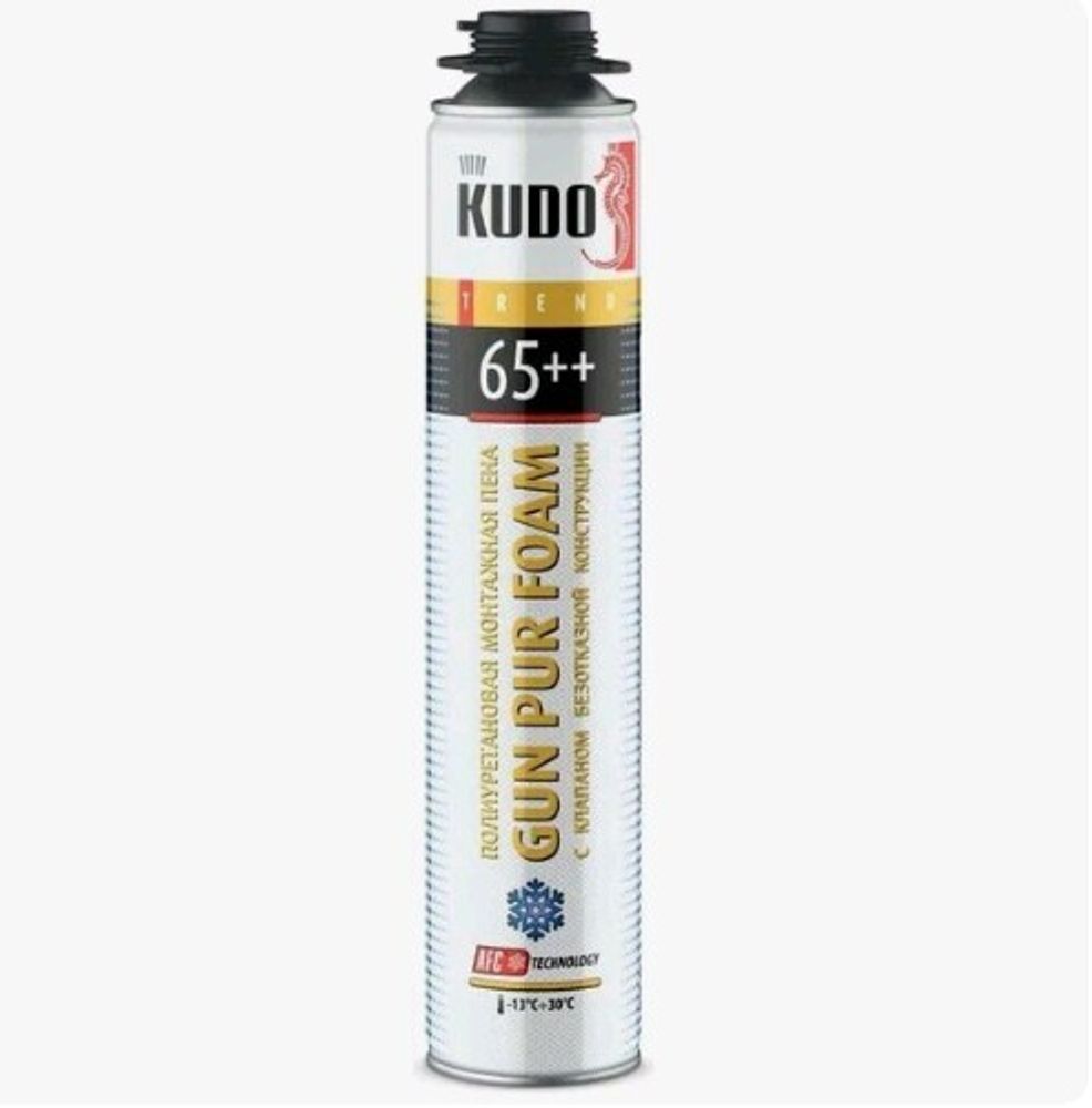 Пена монтажная KUDO TREND  профи 65++ зимняя до -13С !  950г / KUPТ10W65++