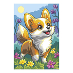 Картина по номерам на холсте 20*30см. "Малыш корги" (Lori)