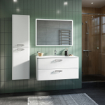 Тумба с умывальником IDDIS Brick, подвесная, 100 см, белая, BRI10W1i95K