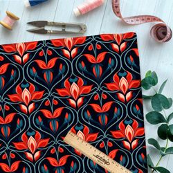 Ткань премиум атлас орнаментальные мотивы