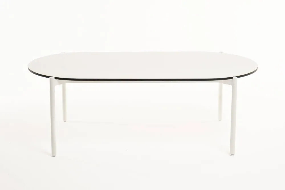 "Диего" журнальный стол из HPL 120х60 H40, каркас белый муар, цвет "молочный"