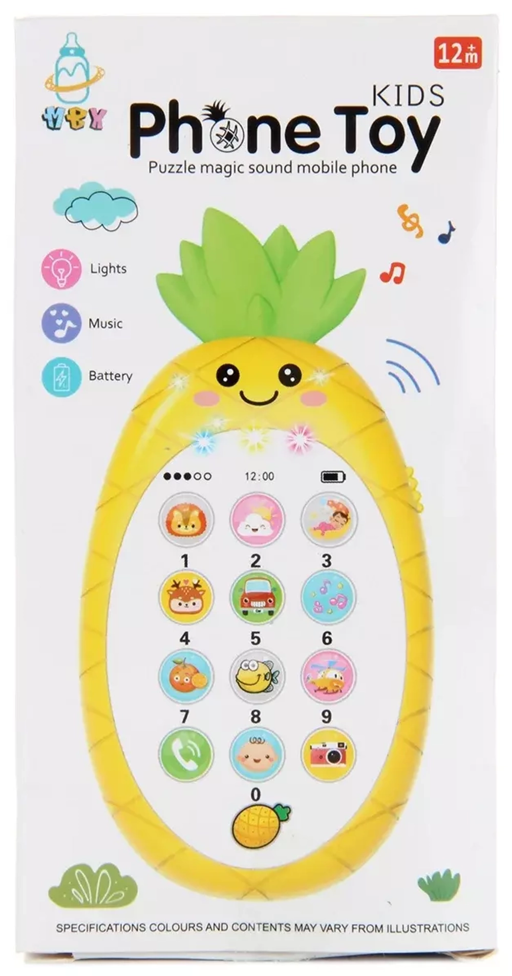 Интерактивный телефон "Ананас", желтый