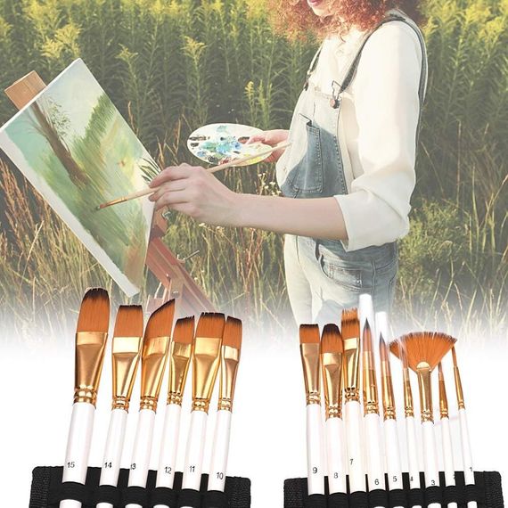Fırça dəsti \ Paint Brush Set 15 Different Shapes & Sizes