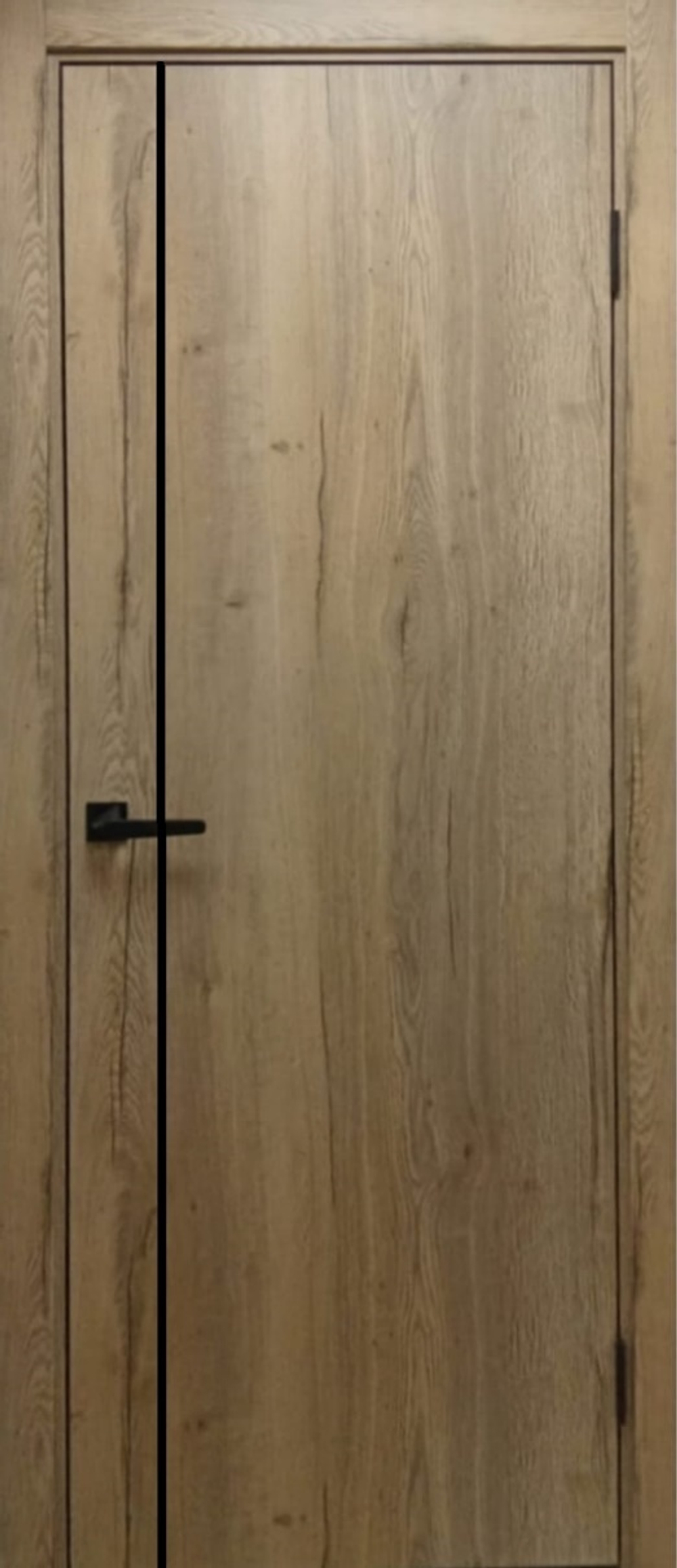 Межкомнатная дверь BASIC 1V Texas oak (ABS black, Black mould)
