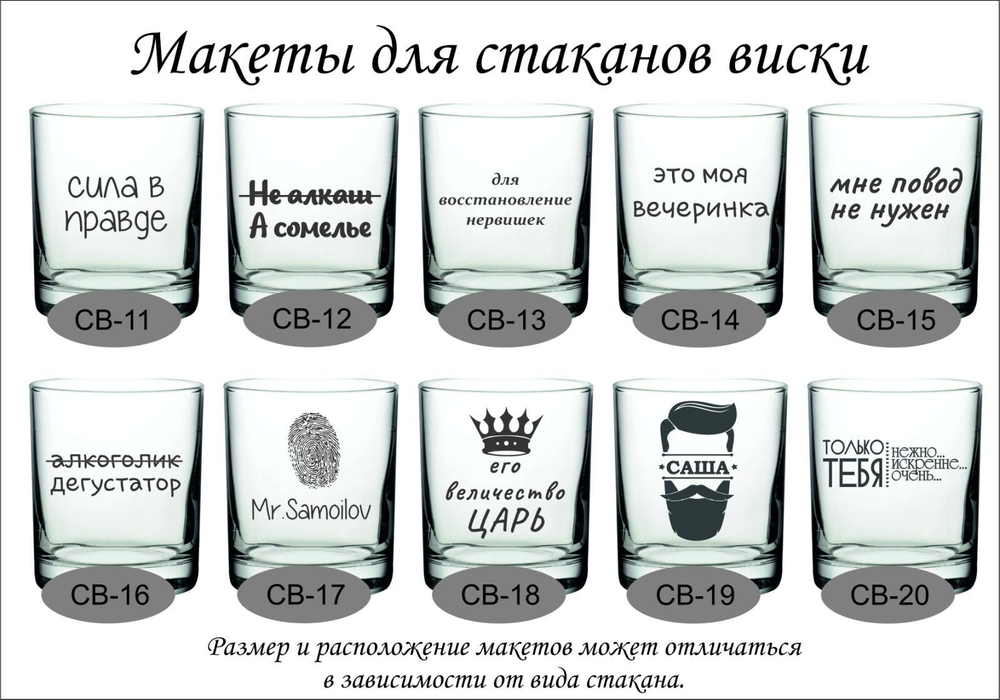 стакан для виски с надписью