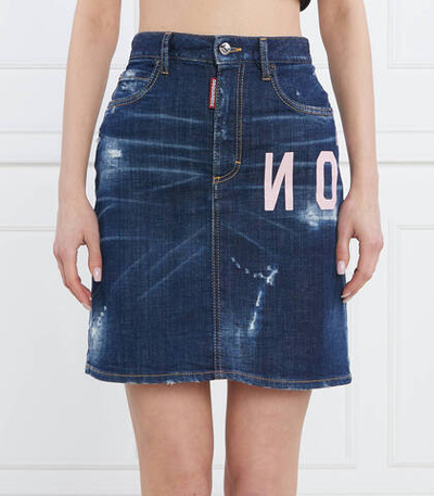 Юбка Icon Cracked Dsquared2 - темно-синий(S80MA0013 S30342)