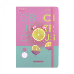 Записная книжка, А5, Yalong, 7БЦ, матовая ламинация, на резинке, ляссе, клетка, 80 л., "Яркие объекты"