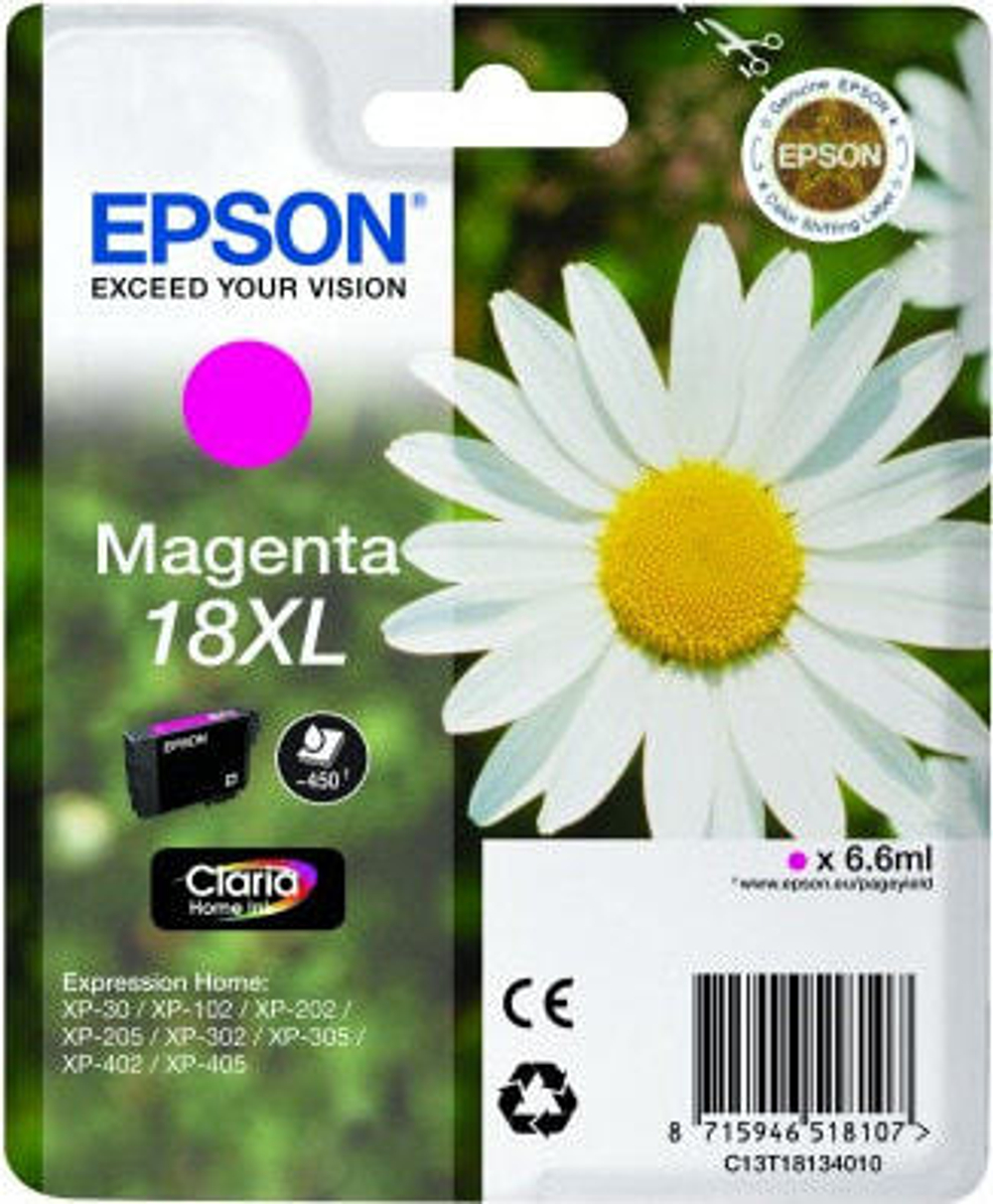 Epson Daisy Singlepack Magenta 18XL Claria Home Ink C13T18134010