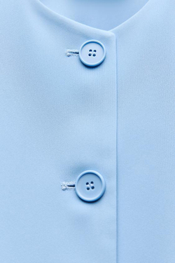 ZARA ТОП-ЖИЛЕТ С ПУГОВИЦАМИ — ZW COLLECTION, ГОЛУБОЙ