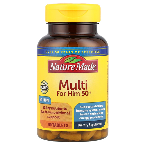Nature Made, Multi For Him 50+, 90 таблеток