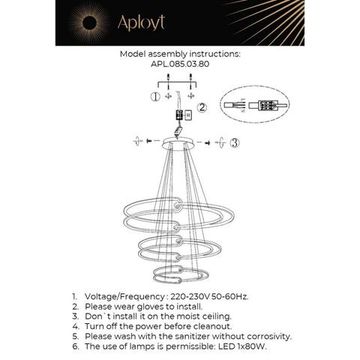 Люстра подвесная 80W 3000K APL.085.03.80 черный/золото Barb Aployt